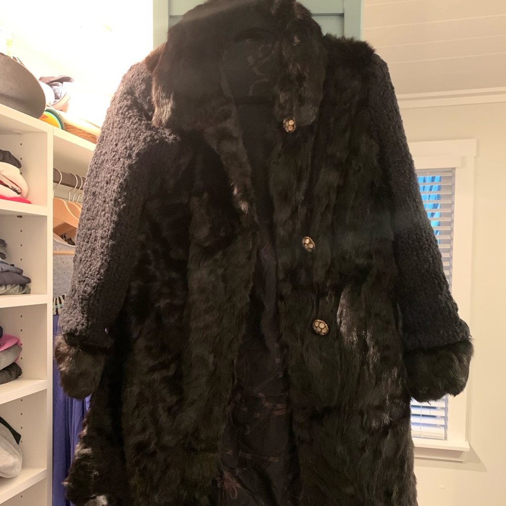 Women’s rabbit lined fur coat